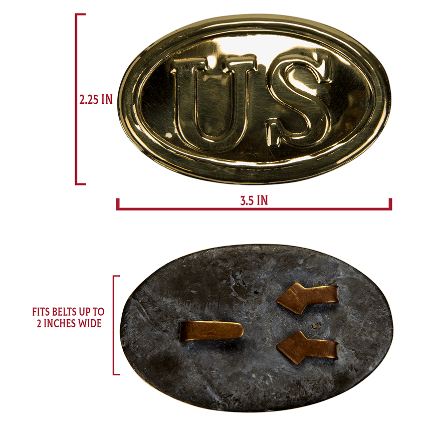 Vtg CS Civil War 2 Pc Brass Belt Buckle Military Enactor Reproduction –