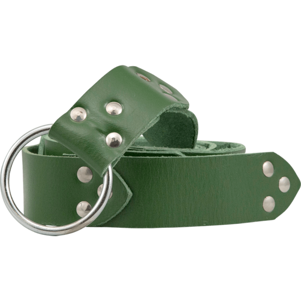 Fighters Leather Ring Belt - Green - HW-700853 - LARP Distribution