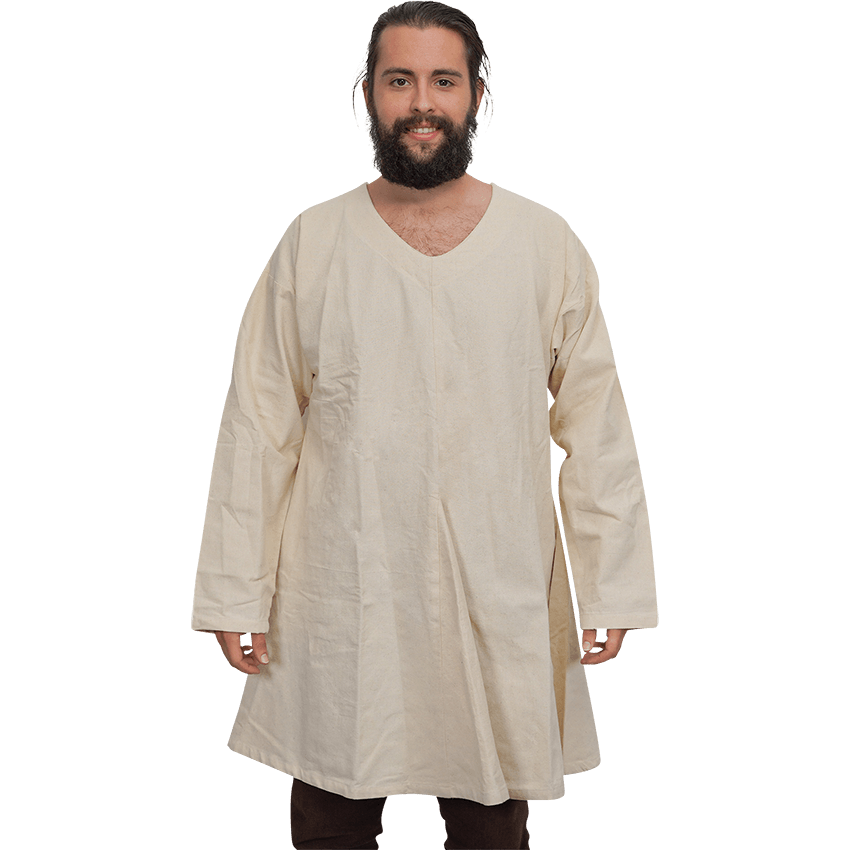 Long Sleeve Medieval Tunic - Ecru - HW-701065 - LARP Distribution