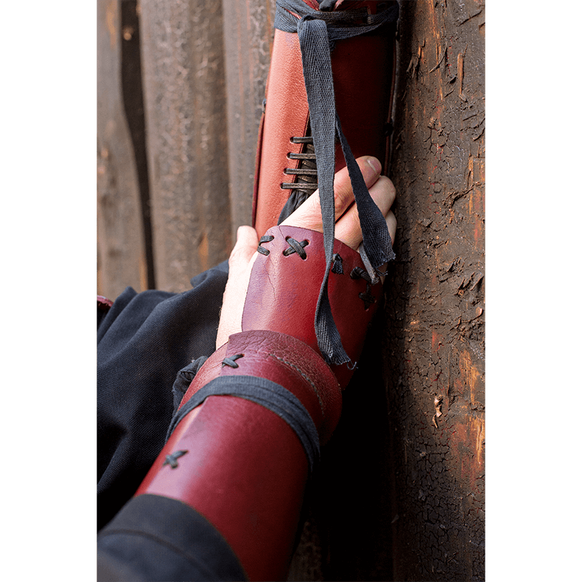 Medieval Samurai Leather Armor Bracer Long