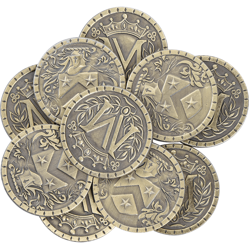 Set of 10 Gold LARP Coins - Medieval Collectibles
