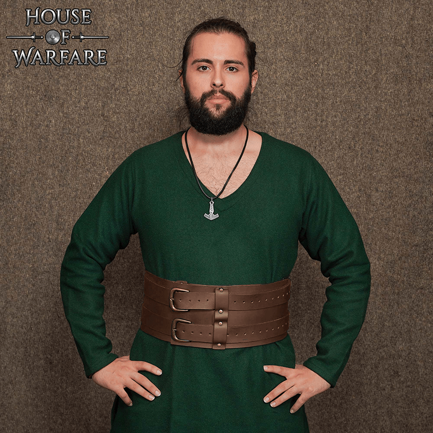 Wide Medieval Waist Belt - Brown