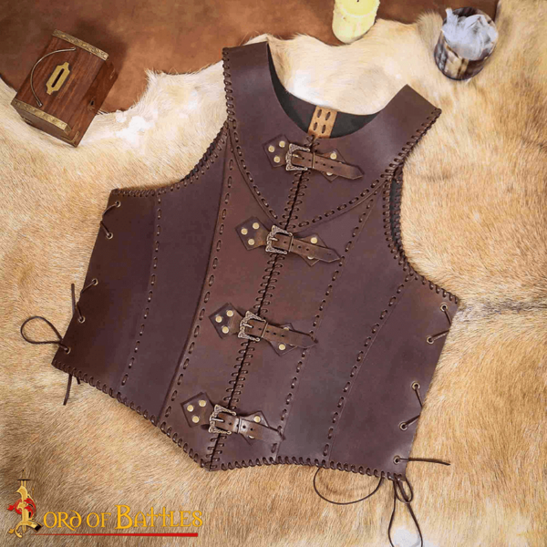 The Lady Warrior Leather Corset - Brown