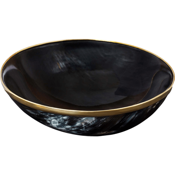 Horn Bowl with Brass Rim