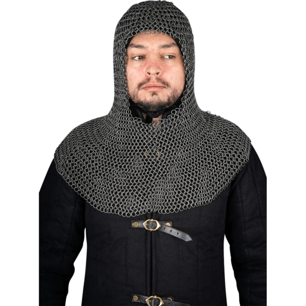 Steel Chainmail Coif - 9mm Round Rings