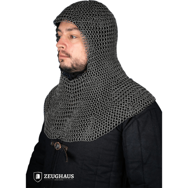 Steel Chainmail Coif - 9mm Round Rings