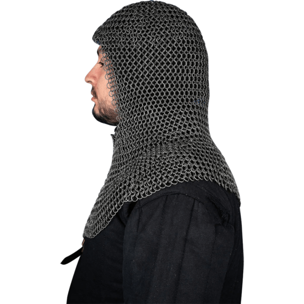 Steel Chainmail Coif - 9mm Round Rings