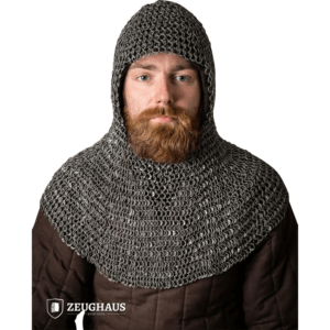 Riveted Steel Chainmail Coif - 10mm Round Rings