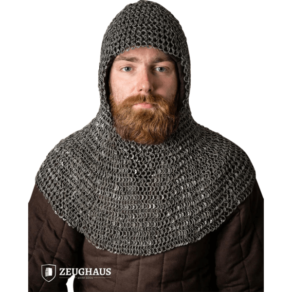 Riveted Steel Chainmail Coif - 10mm Round Rings