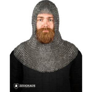 Riveted Steel Chainmail Coif - 9mm Flat Rings