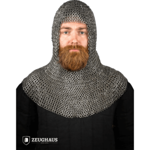 Wedge Riveted Chainmail Coif - 9mm Flat Rings