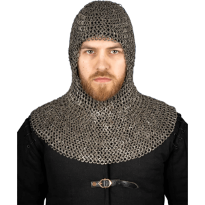 Stainless Steel Riveted Chainmail Hood - 9mm Flat Rings