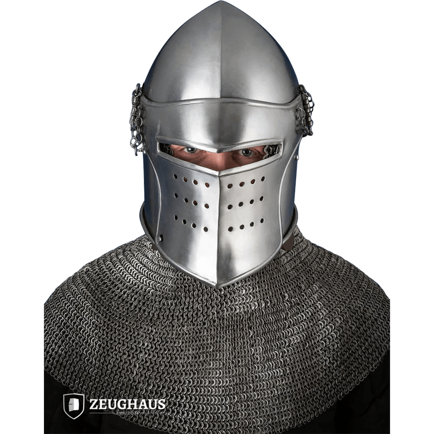 Late Medieval Avenger Bascinet Helmet - Polished