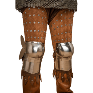 Steel and Suede Splinted Leg Armor - Brown