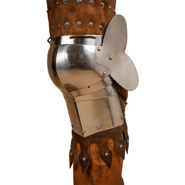 Steel and Suede Splinted Leg Armor - Brown