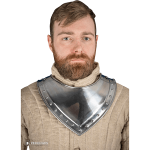 Knights Studded Steel Gorget - Polished