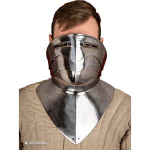 Steel Gorget with Visor - Polished