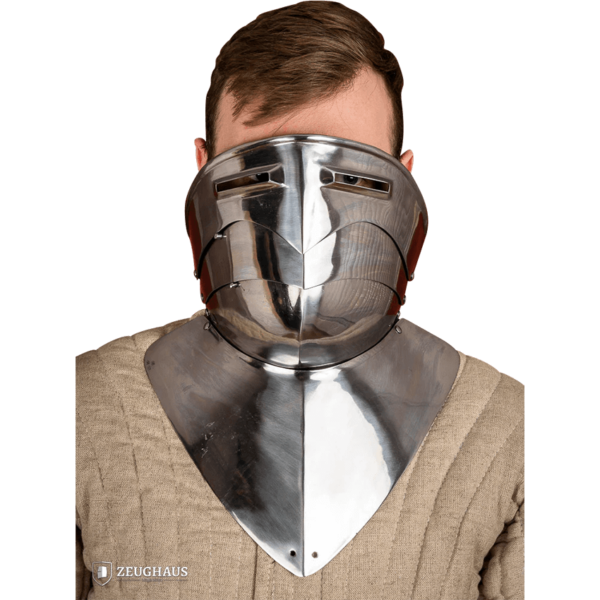 Steel Gorget with Visor - Polished