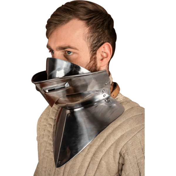 Steel Gorget with Visor - Polished