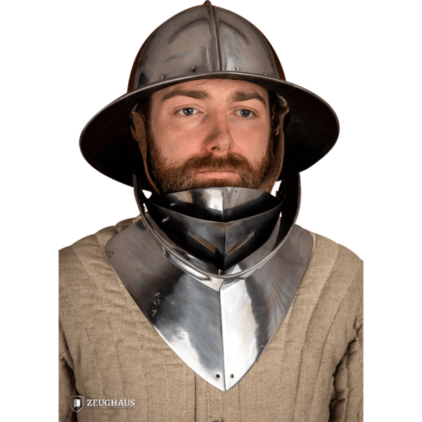 Steel Gorget with Visor - Polished