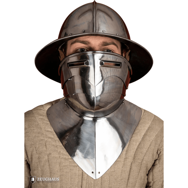 Steel Gorget with Visor - Polished