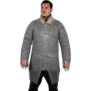 Butted Steel Chainmail Hauberk - Zinc Polished