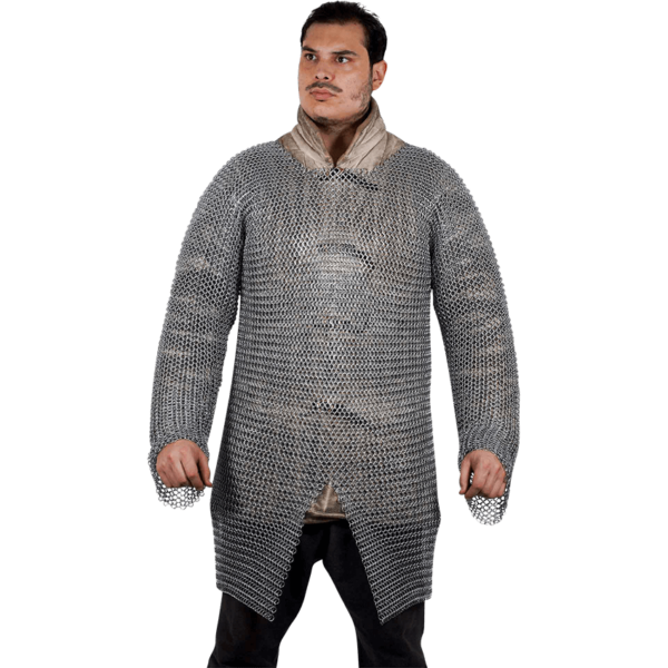 Butted Steel Chainmail Hauberk - Zinc Polished