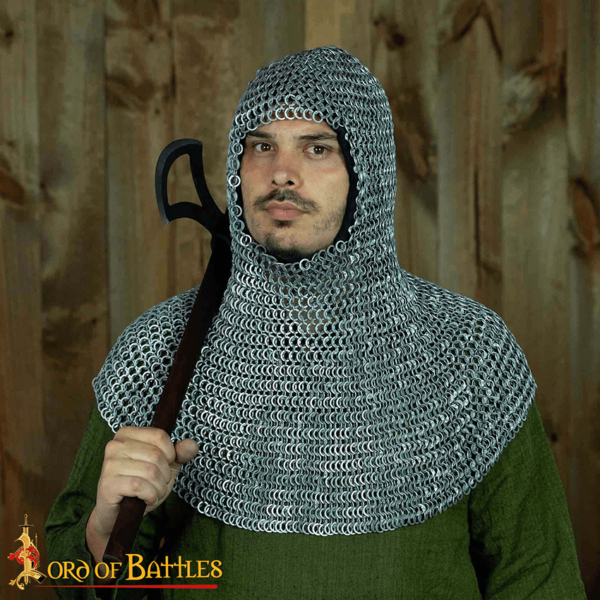 Alternate Riveted Aluminum Chainmail Coif