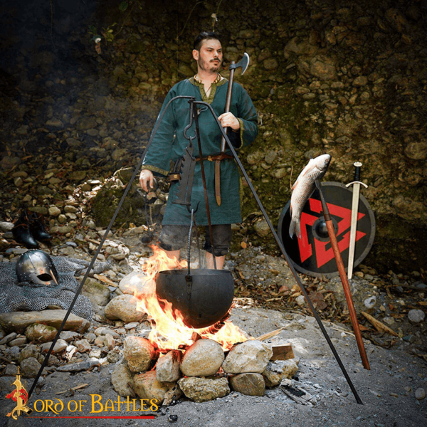 Hand Forged Round Camping Cauldron